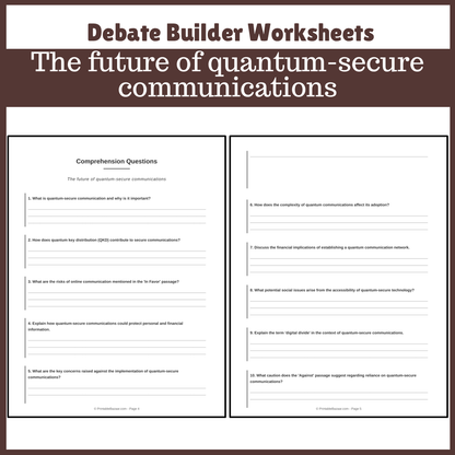 The future of quantum-secure communications | Favour and Against Worksheet Printable Activity