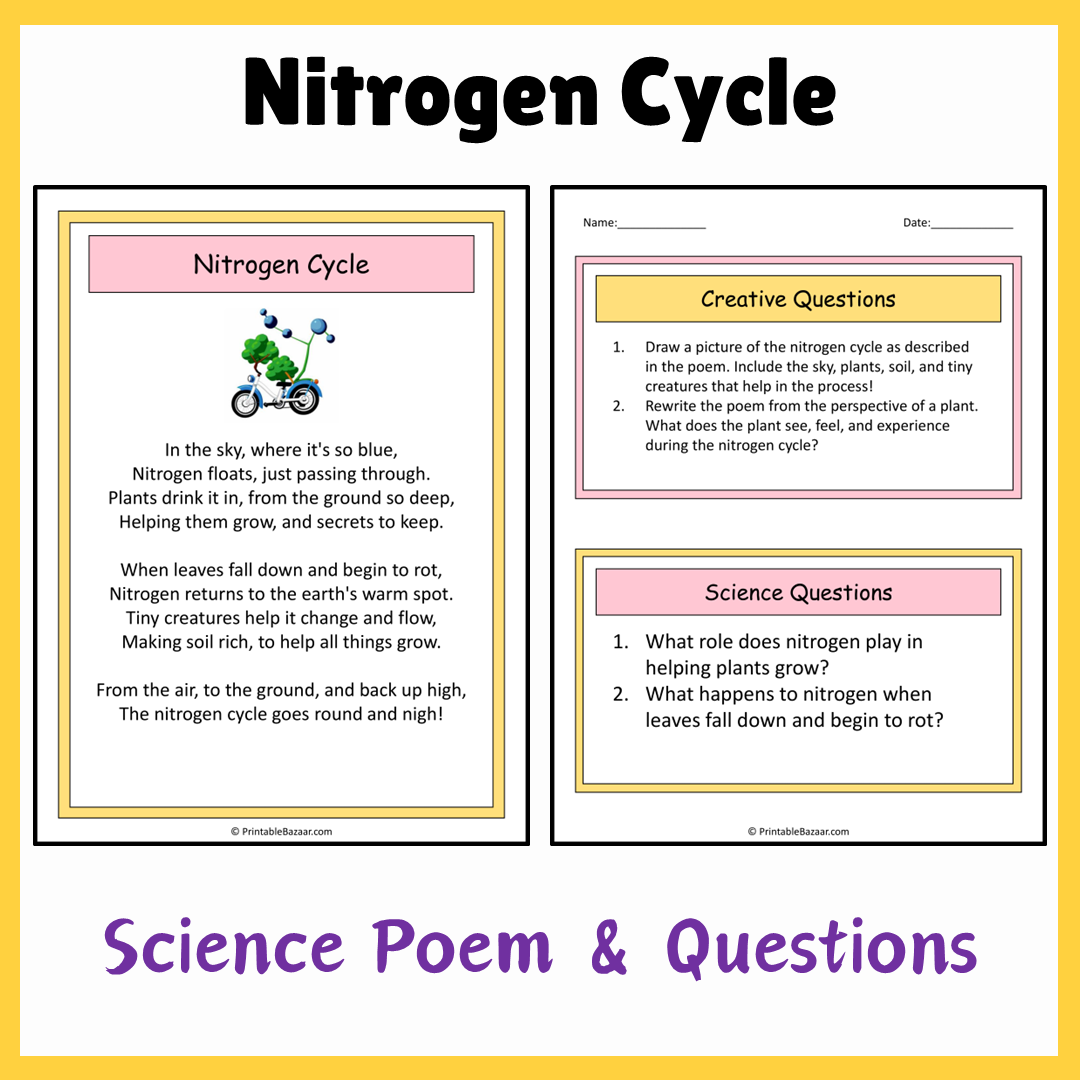 Nitrogen Cycle | Science Poem Reading Comprehension Activity