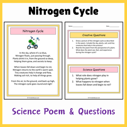 Nitrogen Cycle | Science Poem Reading Comprehension Activity