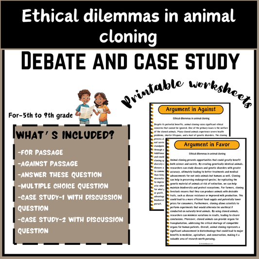 Ethical dilemmas in animal cloning | Debate Case Study Worksheet