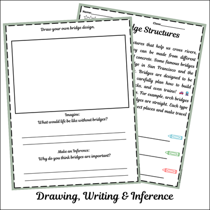Bridge Structures | Short Reading Comprehension Creative Worksheet