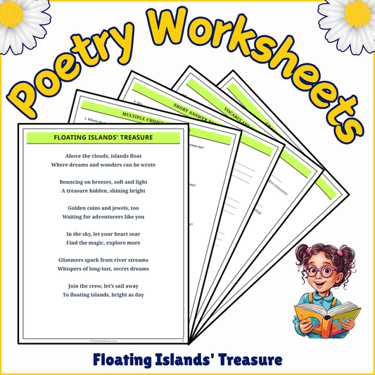 Floating Islands' Treasure | Poem Grammar Worksheet Printable Activity