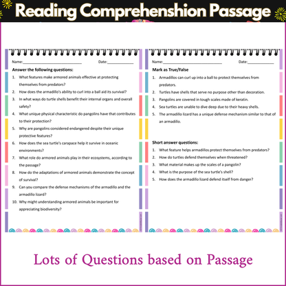 Armored Animals | Reading Comprehension Passage and Questions