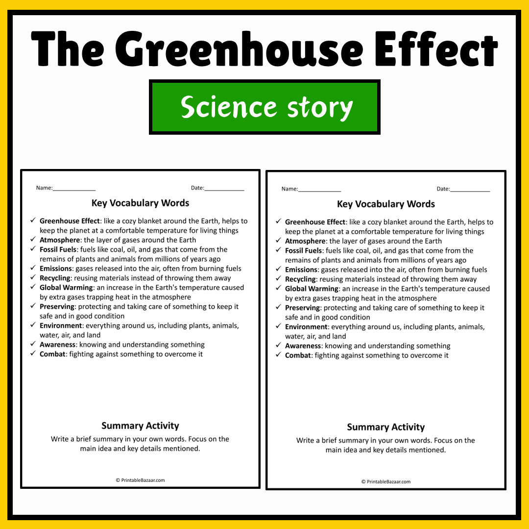 The Greenhouse Effect | Science Story Reading Comprehension Activity