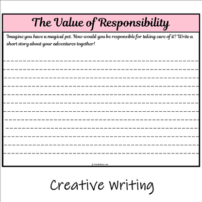 The Value of Responsibility | Main Idea and Supporting Details Reading Passage and Questions