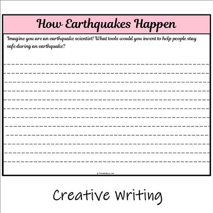 How Earthquakes Happen | Main Idea and Supporting Details Reading Passage and Questions