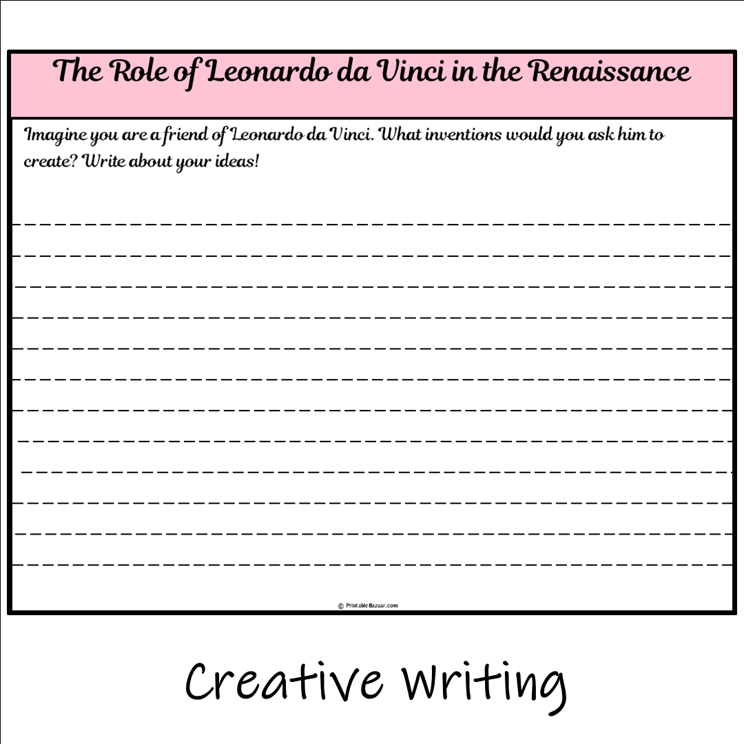 The Role of Leonardo da Vinci in the Renaissance | Main Idea and Supporting Details Reading Passage and Questions