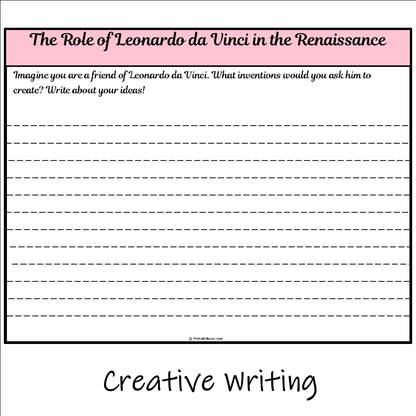 The Role of Leonardo da Vinci in the Renaissance | Main Idea and Supporting Details Reading Passage and Questions