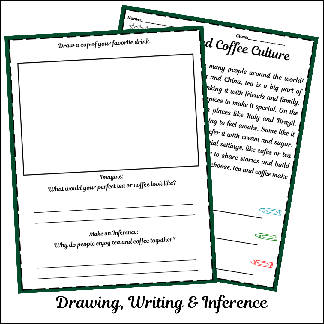 Tea and Coffee Culture | Short Reading Comprehension Creative Worksheet