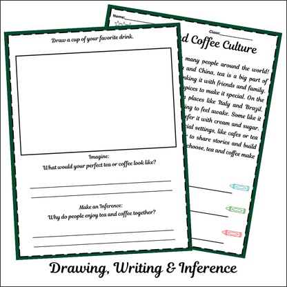 Tea and Coffee Culture | Short Reading Comprehension Creative Worksheet