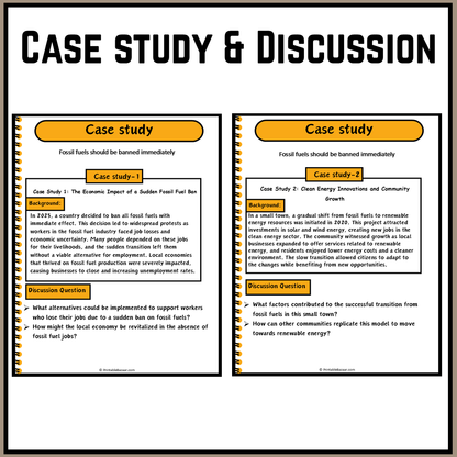 Fossil fuels should be banned immediately | Debate Case Study Worksheet