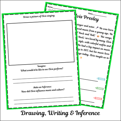 Elvis Presley | Short Reading Comprehension Creative Worksheet