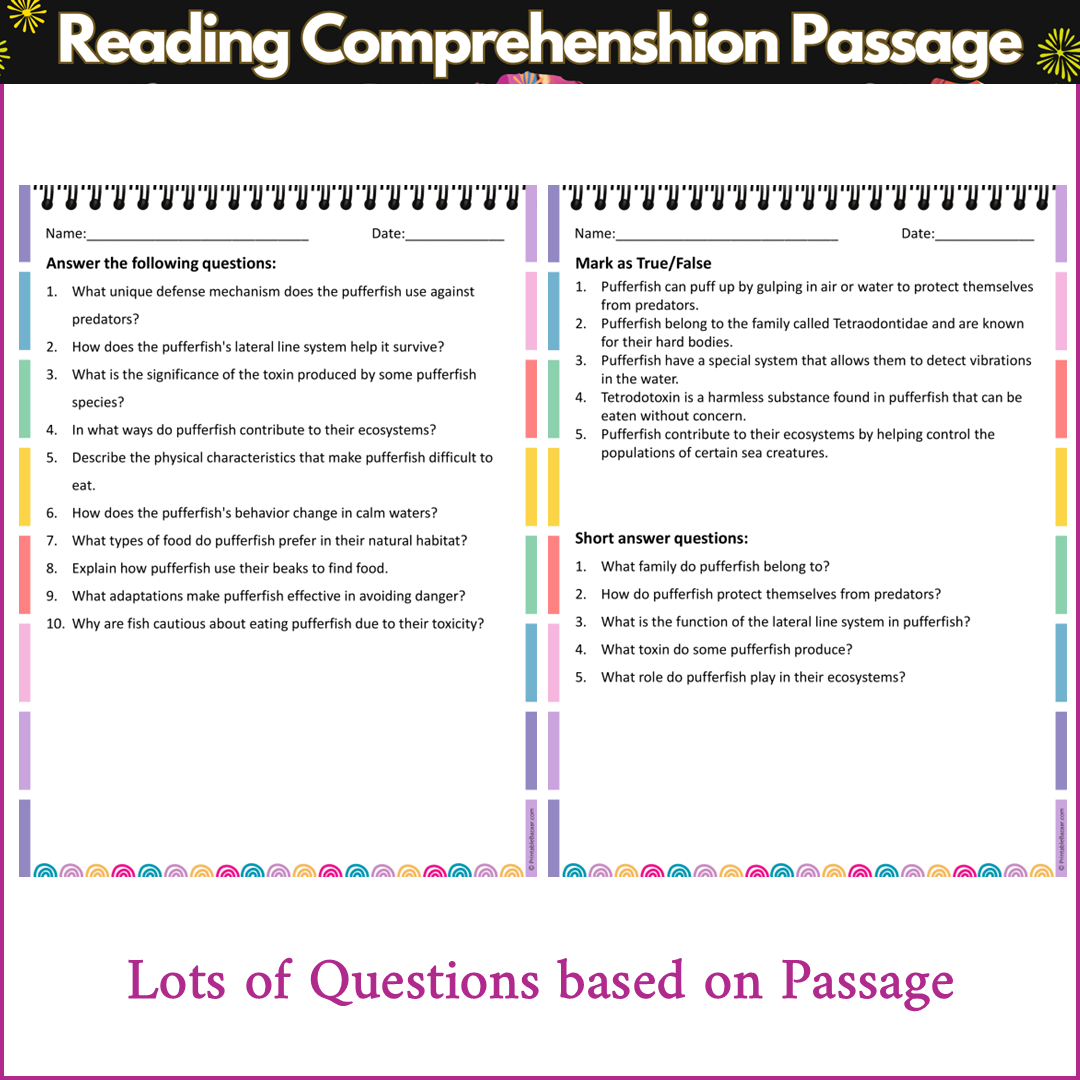 Behavior of Pufferfish | Reading Comprehension Passage and Questions