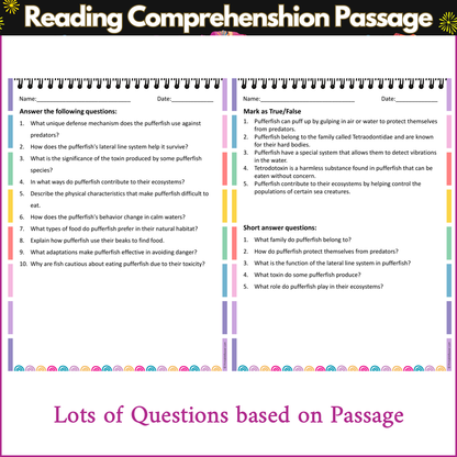 Behavior of Pufferfish | Reading Comprehension Passage and Questions