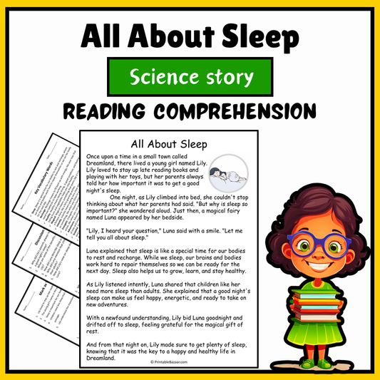 All About Sleep | Science Story Reading Comprehension Activity