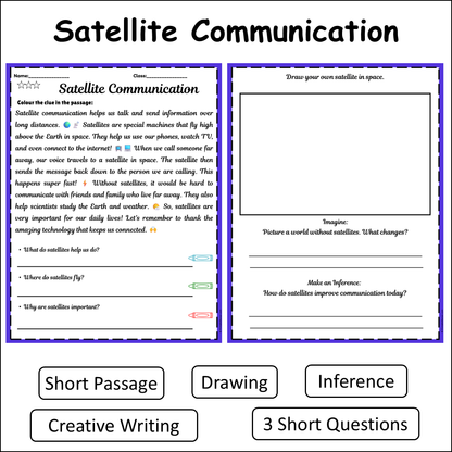 Satellite Communication | Short Reading Comprehension Creative Worksheet