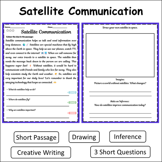Satellite Communication | Short Reading Comprehension Creative Worksheet