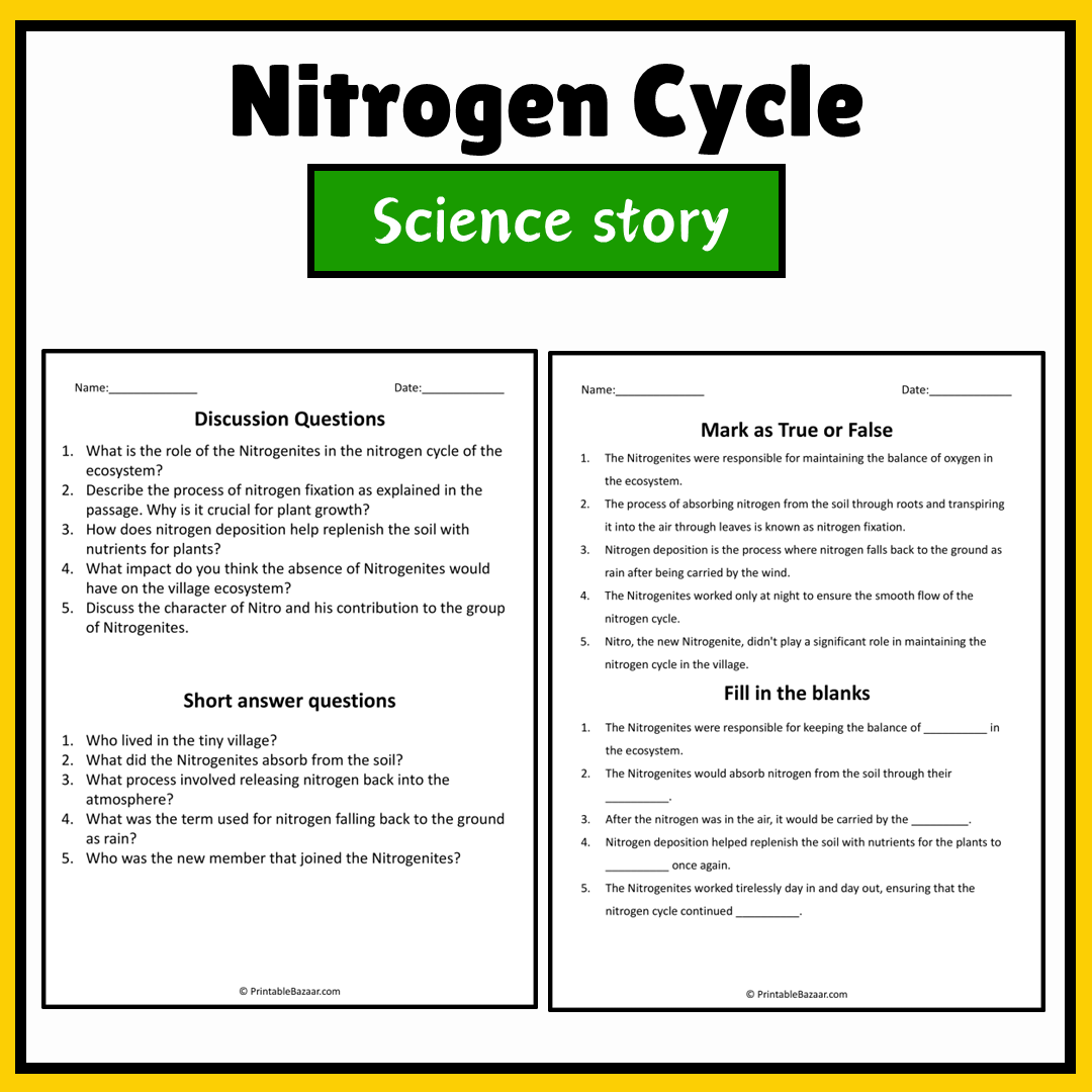 Nitrogen Cycle | Science Story Reading Comprehension Activity