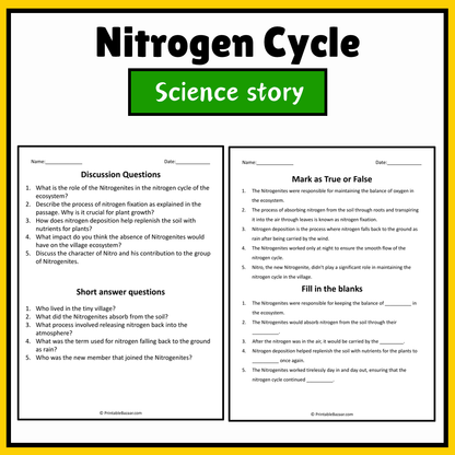 Nitrogen Cycle | Science Story Reading Comprehension Activity