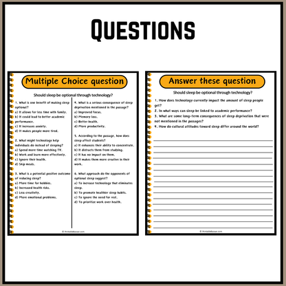 Should sleep be optional through technology? | Debate Case Study Worksheet