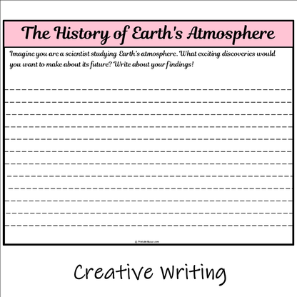 The History of Earth's Atmosphere | Main Idea and Supporting Details Reading Passage and Questions