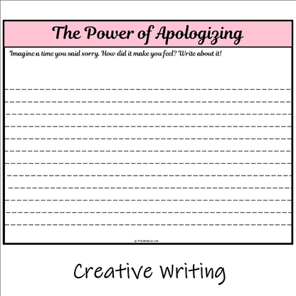 The Power of Apologizing | Main Idea and Supporting Details Reading Passage and Questions