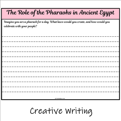 The Role of the Pharaohs in Ancient Egypt | Main Idea and Supporting Details Reading Passage and Questions