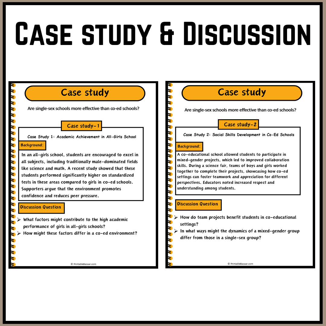 Are single-sex schools more effective than co-ed schools? | Debate Case Study Worksheet