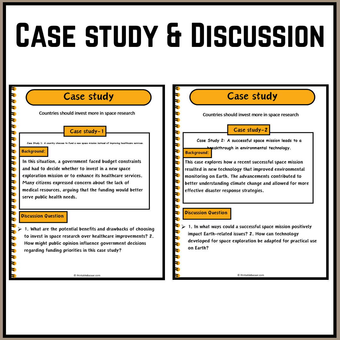 Countries should invest more in space research | Debate Case Study Worksheet