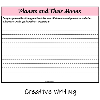 Planets and Their Moons | Main Idea and Supporting Details Reading Passage and Questions