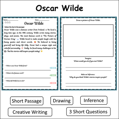 Oscar Wilde | Short Reading Comprehension Creative Worksheet