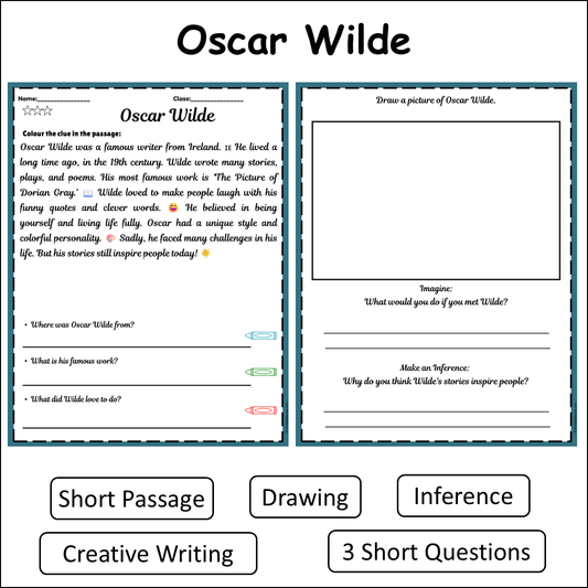 Oscar Wilde | Short Reading Comprehension Creative Worksheet
