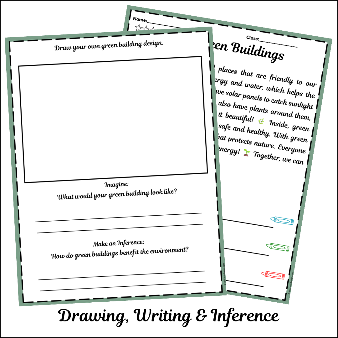 Green Buildings | Short Reading Comprehension Creative Worksheet