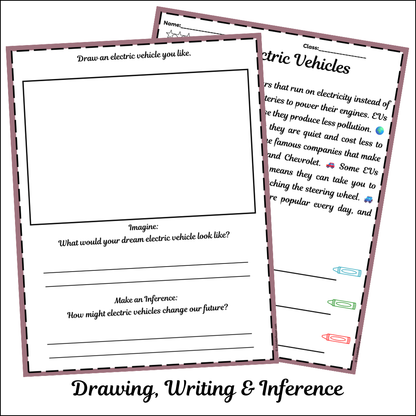 Electric Vehicles | Short Reading Comprehension Creative Worksheet