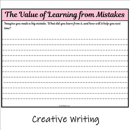 The Value of Learning from Mistakes | Main Idea and Supporting Details Reading Passage and Questions