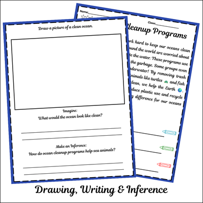 Ocean Cleanup Programs | Short Reading Comprehension Creative Worksheet