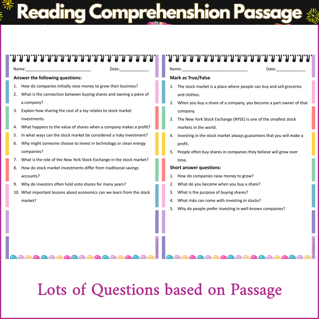 The Stock Market | Reading Comprehension Passage and Questions