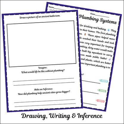 The First Plumbing Systems | Short Reading Comprehension Creative Worksheet