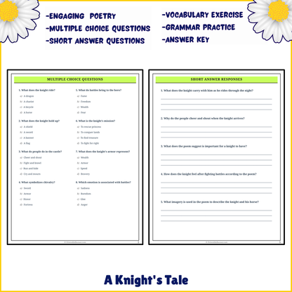 A Knight's Tale | Poem Grammar Worksheet Printable Activity