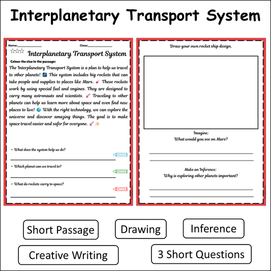 Interplanetary Transport System | Short Reading Comprehension Creative Worksheet