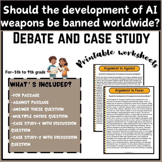 Should the development of AI weapons be banned worldwide? | Debate Case Study Worksheet