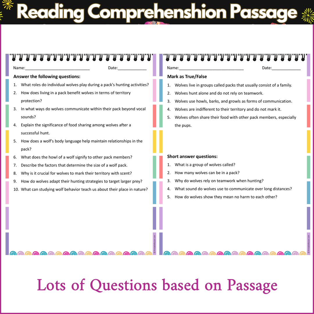 Behavior of Wolves in Packs | Reading Comprehension Passage and Questions