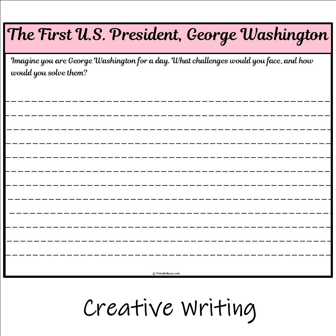 The First U.S. President, George Washington | Main Idea and Supporting Details Reading Passage and Questions