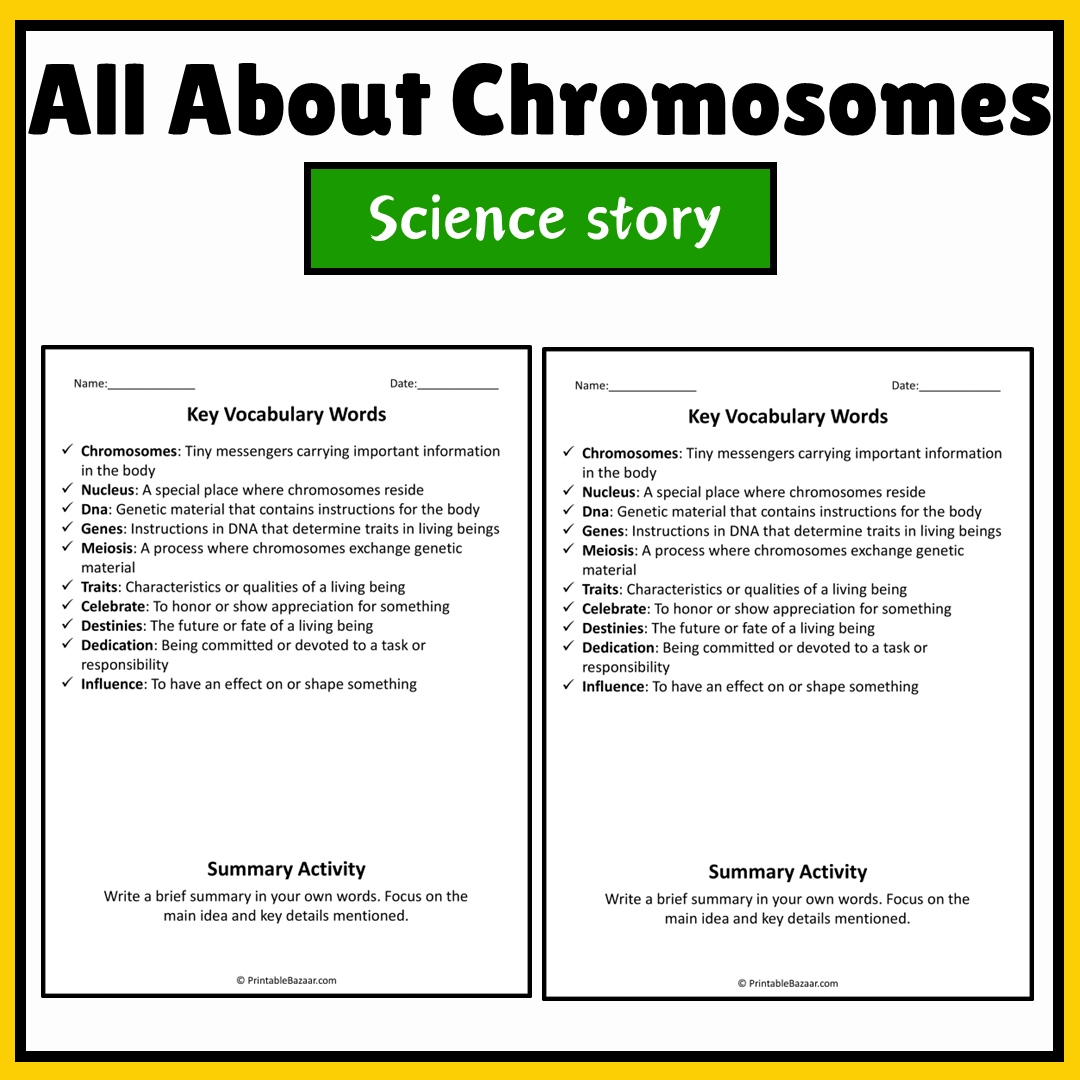 All About Chromosomes | Science Story Reading Comprehension Activity