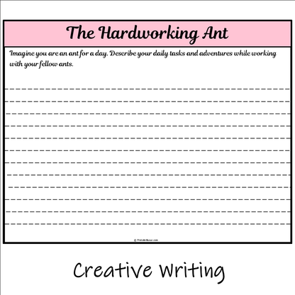 The Hardworking Ant | Main Idea and Supporting Details Reading Passage and Questions