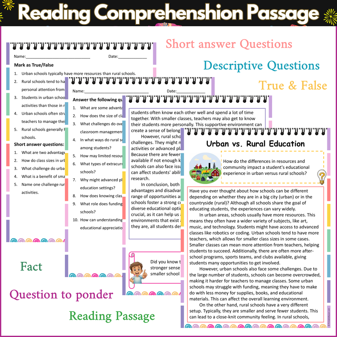 Urban vs. Rural Education | Reading Comprehension Passage and Questions