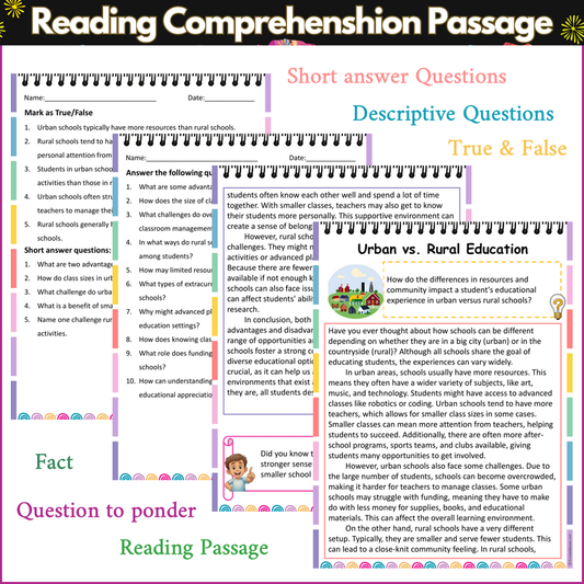 Urban vs. Rural Education | Reading Comprehension Passage and Questions