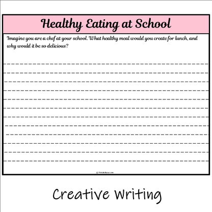 Healthy Eating at School | Main Idea and Supporting Details Reading Passage and Questions