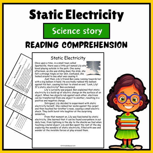 Static Electricity | Science Story Reading Comprehension Activity