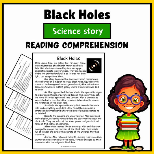 Black Holes | Science Story Reading Comprehension Activity